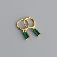 1 Pair Modern Style Square Inlay Copper Zircon Earrings sku image 8