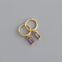 1 Pair Modern Style Square Inlay Copper Zircon Earrings sku image 9
