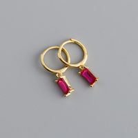 1 Pair Modern Style Square Inlay Copper Zircon Earrings sku image 10