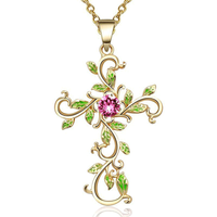 Simple Style Leaf Artificial Gemstones Alloy Wholesale Pendant Necklace sku image 3