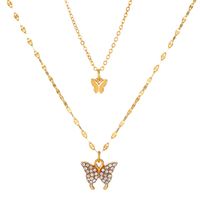 Modern Style Butterfly Artificial Gemstones Alloy Wholesale Pendant Necklace sku image 2