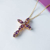 Modern Style Cross Copper Plating Inlay Artificial Diamond Charms Jewelry Accessories main image 5