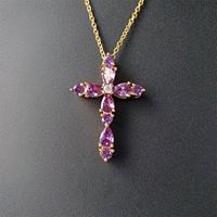 Modern Style Cross Copper Plating Inlay Artificial Diamond Charms Jewelry Accessories main image 2