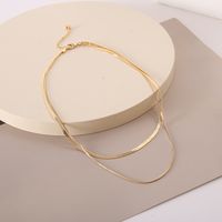 Iron Copper Retro Plating Solid Color Layered Necklaces main image 7