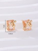 1 Pair Elegant Square Plating Inlay Metal Brass Zircon Gold Plated Ear Studs main image 2
