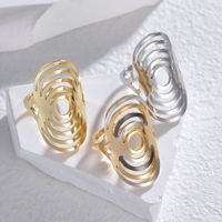 304 Stainless Steel 18K Gold Plated Streetwear Plating Color Block Open Rings main image 1