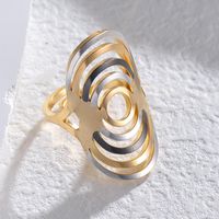 304 Stainless Steel 18K Gold Plated Streetwear Plating Color Block Open Rings main image 3