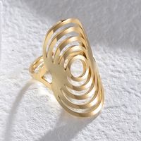 304 Stainless Steel 18K Gold Plated Streetwear Plating Color Block Open Rings main image 2