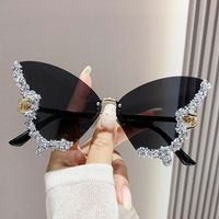 Elegant Butterfly Pc Butterfly Frame Diamond Frameless Women's Sunglasses sku image 1