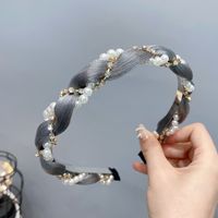 Koreanische Neue Runde Perle Diamant Wellenförmige Stoff Stirnband sku image 1