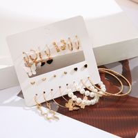 1 Set Simple Style Solid Color Inlay Alloy Artificial Pearls Earrings main image 3