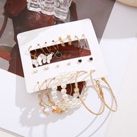 1 Set Simple Style Solid Color Inlay Alloy Artificial Pearls Earrings main image 1