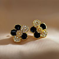 Elegant Sweet Flower Copper Inlay Zircon Earrings Necklace main image 3