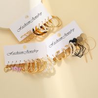 1 Set Elegant Retro Heart Shape Butterfly Leopard Inlay Arylic Alloy Artificial Pearls Earrings main image 9