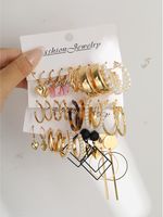 1 Set Elegant Retro Heart Shape Butterfly Leopard Inlay Arylic Alloy Artificial Pearls Earrings main image 4