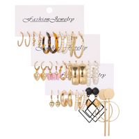 1 Set Elegant Retro Heart Shape Butterfly Leopard Inlay Arylic Alloy Artificial Pearls Earrings main image 2