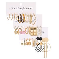 1 Set Elegant Retro Heart Shape Butterfly Leopard Inlay Arylic Alloy Artificial Pearls Earrings sku image 1