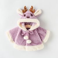 Children's Day Christmas Cute Deer Cotton Blend Girls Outerwear sku image 5