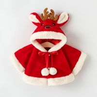 Children's Day Christmas Cute Deer Cotton Blend Girls Outerwear sku image 9