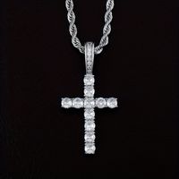 Hip-hop Cross Copper Inlay Zircon Men's Pendant Necklace main image 4