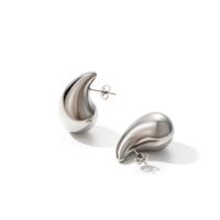 1 Pair Elegant Simple Style Water Droplets Stainless Steel Ear Studs sku image 1