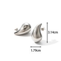 1 Pair Simple Style C Shape Water Droplets Plating Stainless Steel 18k Gold Plated Ear Studs main image 2