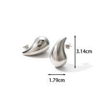 1 Pair Simple Style C Shape Water Droplets Plating Stainless Steel 18k Gold Plated Ear Studs sku image 1