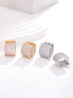 1 Pair Elegant Luxurious Solid Color Plating Inlay Metal Brass Zircon White Gold Plated Gold Plated Earrings main image 1