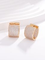 1 Pair Elegant Luxurious Solid Color Plating Inlay Metal Brass Zircon White Gold Plated Gold Plated Earrings main image 4