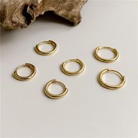 3 Pairs Simple Style Circle Polishing Plating 304 Stainless Steel 18K Gold Plated Earrings main image 4