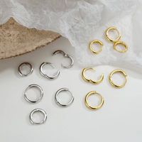3 Pairs Simple Style Circle Polishing Plating 304 Stainless Steel 18K Gold Plated Earrings main image 3