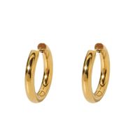 3 Pairs Simple Style Circle Polishing Plating 304 Stainless Steel 18K Gold Plated Earrings main image 2