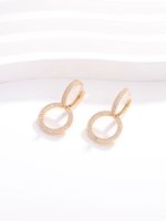 1 Pair Elegant Luxurious Solid Color Plating Inlay Copper Zircon White Gold Plated Gold Plated Drop Earrings main image 5