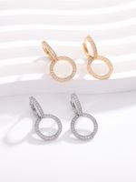 1 Pair Elegant Luxurious Solid Color Plating Inlay Copper Zircon White Gold Plated Gold Plated Drop Earrings main image 1