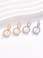 1 Pair Elegant Luxurious Solid Color Plating Inlay Copper Zircon White Gold Plated Gold Plated Drop Earrings main image 4