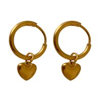 1 Pair Vintage Style Heart Shape Plating 304 Stainless Steel 18K Gold Plated Drop Earrings main image 6