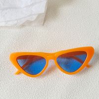 Retro Sweet Commute Solid Color Pc Resin Cat Eye Full Frame Women's Sunglasses sku image 1