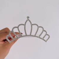 Fashion Crown Alloy Plating Inlay Rhinestones Pearl Insert Comb 1 Piece sku image 21