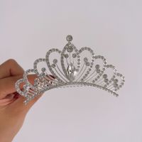 Fashion Crown Alloy Plating Inlay Rhinestones Pearl Insert Comb 1 Piece sku image 22