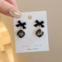Fashion Bow Knot Alloy Plating Inlay Artificial Gemstones Pearl Women's Drop Earrings 1 Pair sku image 73