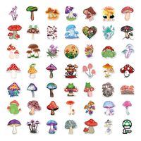 50 Sheets Of 100 Cartoon Mushroom Stickers Notebook Luggage Motorcycle Trolley Case Decorative Waterproof Stickers Batch main image 2
