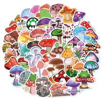 50 Sheets Of 100 Cartoon Mushroom Stickers Notebook Luggage Motorcycle Trolley Case Decorative Waterproof Stickers Batch sku image 2