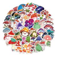 50 Sheets Of 100 Cartoon Mushroom Stickers Notebook Luggage Motorcycle Trolley Case Decorative Waterproof Stickers Batch sku image 1