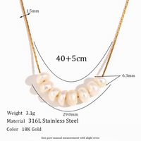 Vintage Style Classic Style Solid Color Stainless Steel Freshwater Pearl 18k Gold Plated Necklace In Bulk main image 5