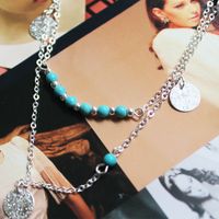 Streetwear Round Alloy Turquoise Wholesale Layered Necklaces main image 5
