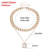 Streetwear Square Shell Alloy Wholesale Layered Necklaces main image 2