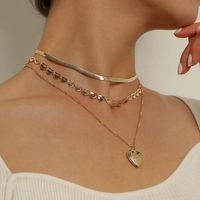 Streetwear Heart Shape Alloy Wholesale Layered Necklaces main image 3