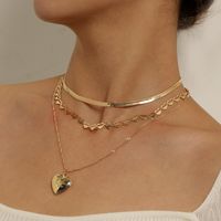 Streetwear Heart Shape Alloy Wholesale Layered Necklaces main image 2