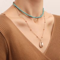 Vacation Letter Shell Alloy Turquoise Wholesale Layered Necklaces main image 3
