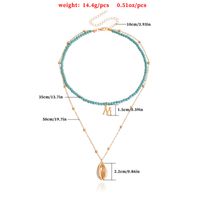 Vacances Lettre Coquille Alliage Turquoise De Gros Collier En Couches main image 4